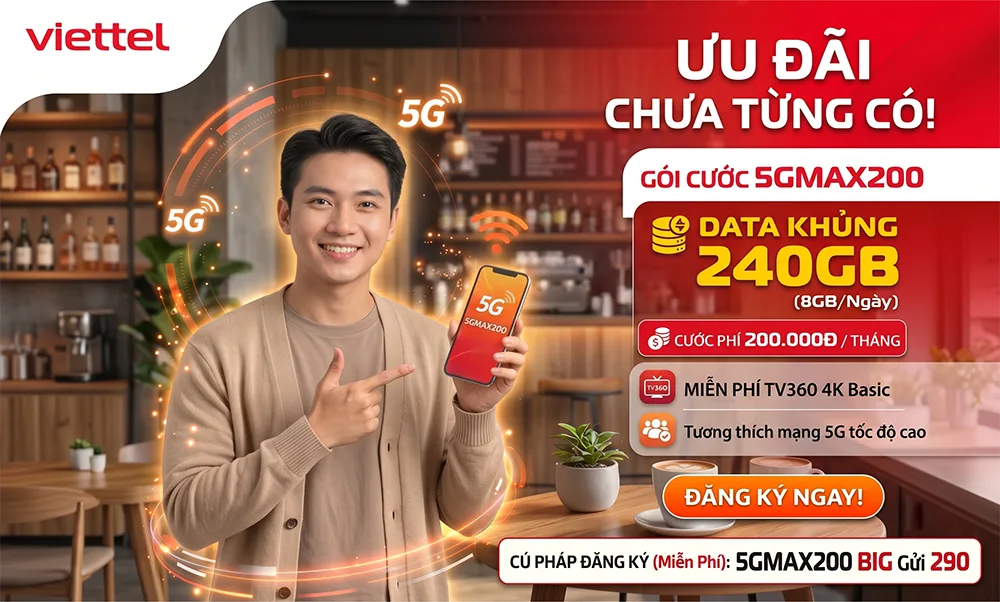 Phân Tích Chi Tiết Gói Cước 5GMAX200 Viettel: Chân Ái Cho Tín Đồ Đam Mê Tốc Độ